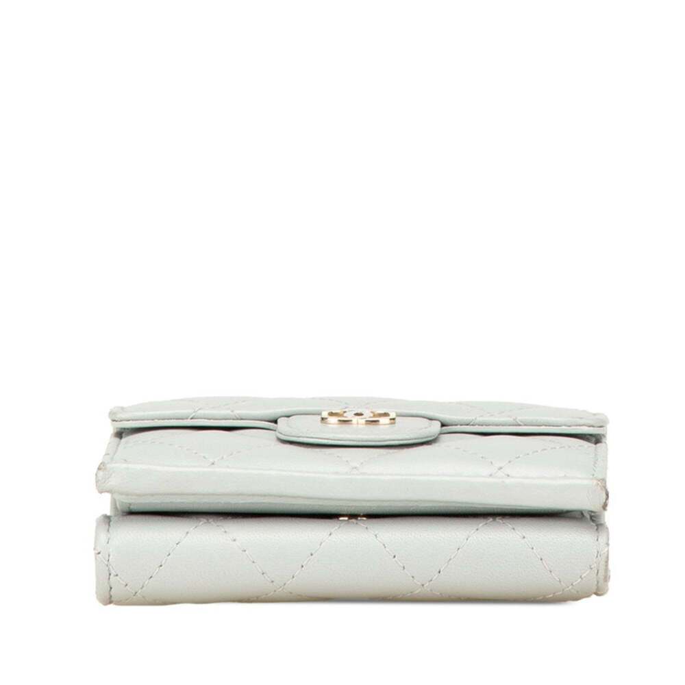 CHANEL Authentic Gray Lambskin Leather Wallet - Picture 3 of 11